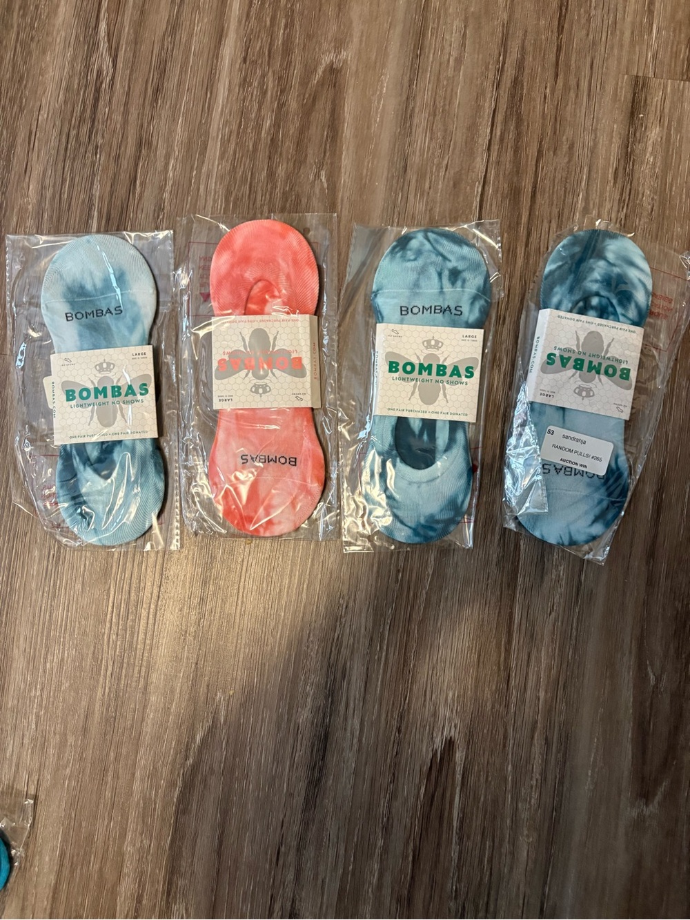 Bombas Tie-Dye No-Show Socks - Blue & Coral Mix